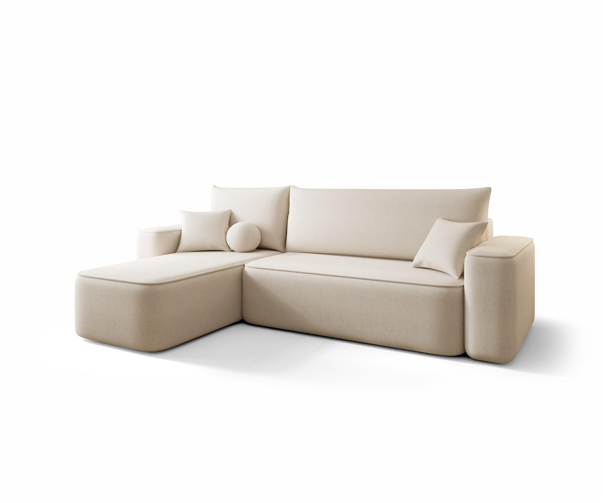 ECKSOFA Agepo In Curio - Beige, Holzwerkstoff/Textil (250/150cm) - Fun Möbel