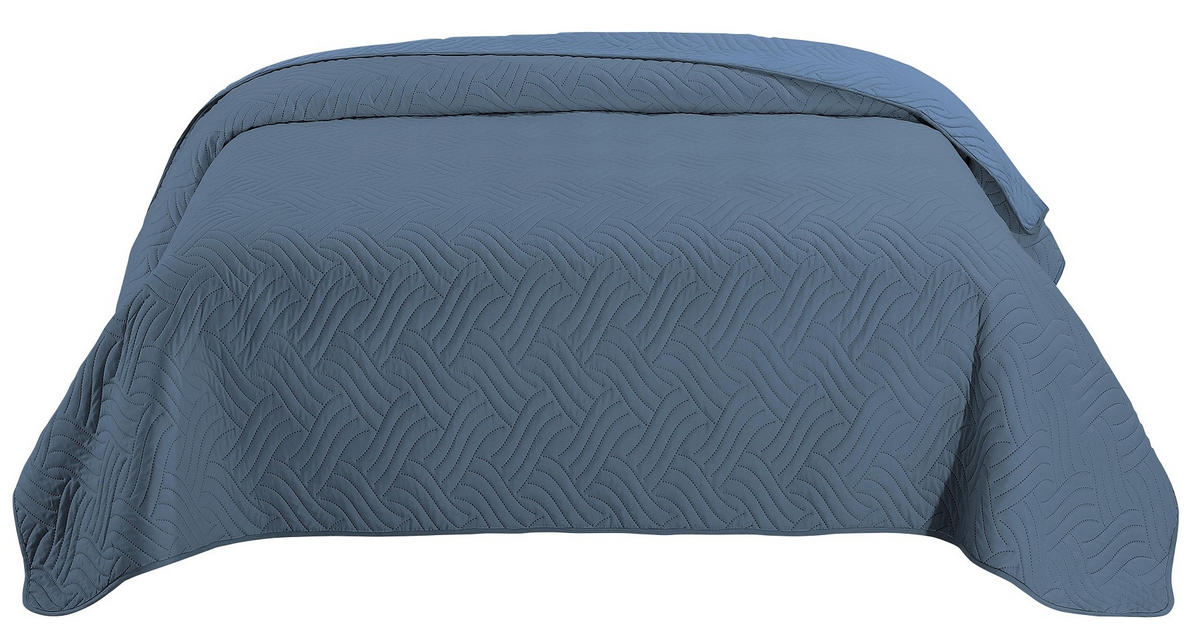 TAGESDECKE Wende-Design blau 170/210 cm Duo-Color - Blau, Textil (170/210cm) - wometo