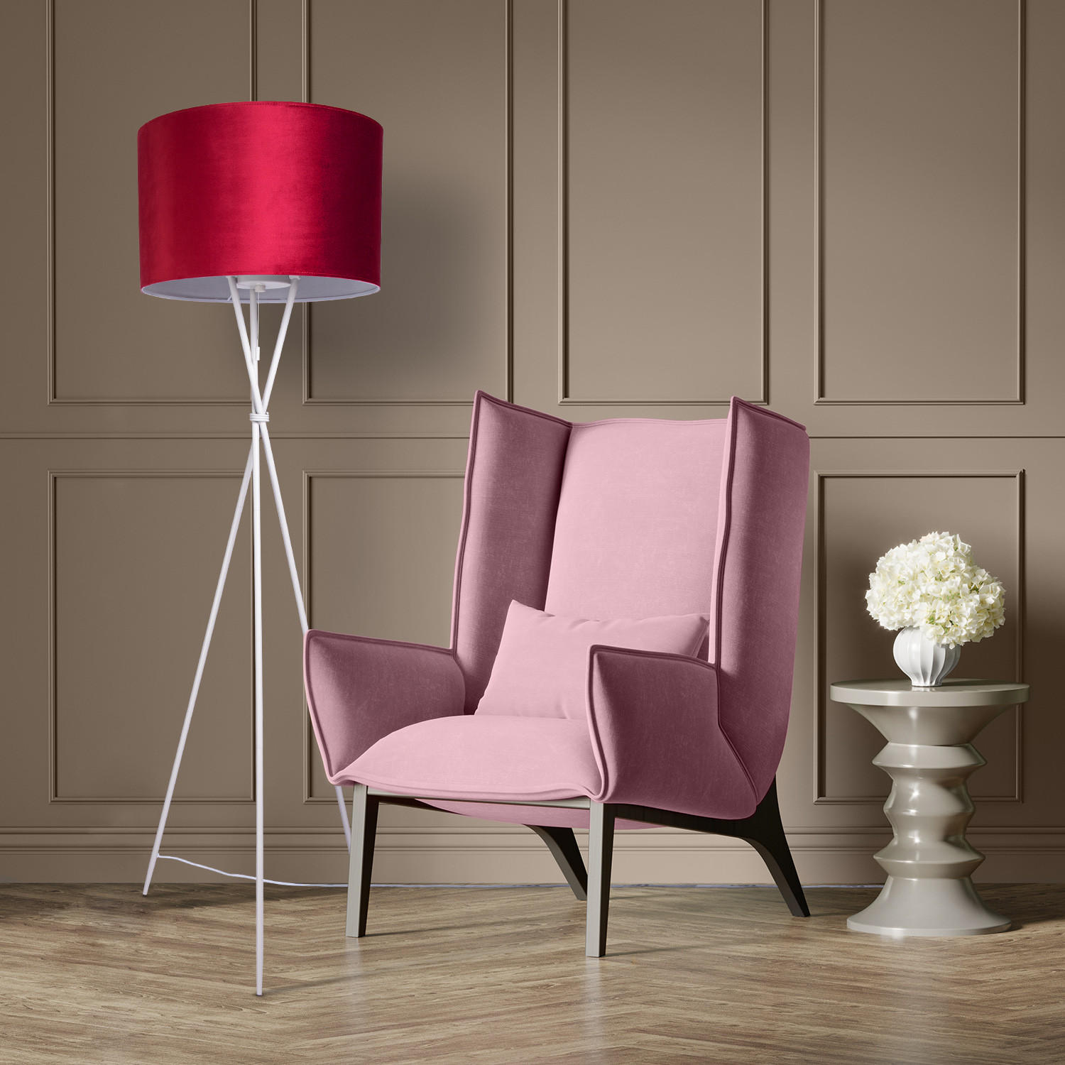 STEHLEUCHTE Kate Fl - Rot, Metall (48/48/177.5cm) - Paco Home