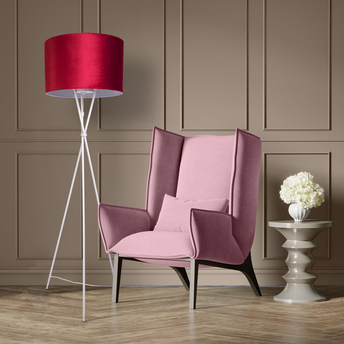 STEHLEUCHTE Kate Fl - Rot, Metall (48/48/177.5cm) - Paco Home