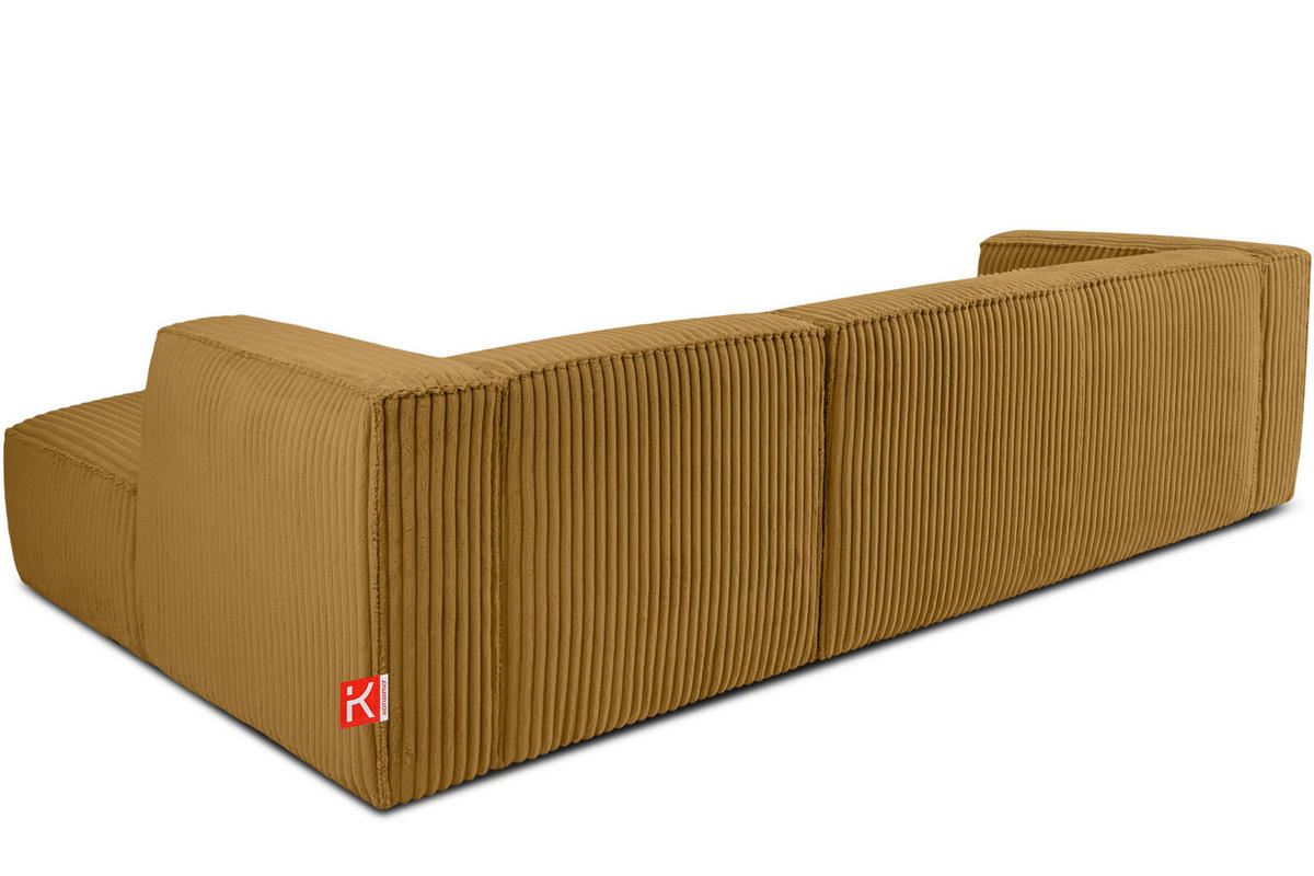 ECKSOFA-RECHTS FEROX Modern, Cord-Stoff, gelb - Gelb, Textil (305/175cm) - KONSIMO®