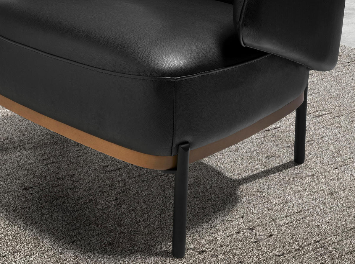 SESSEL Schwarz 72/78/77 cm - Schwarz, Leder (72/77/78cm) - ANGEL CERDA