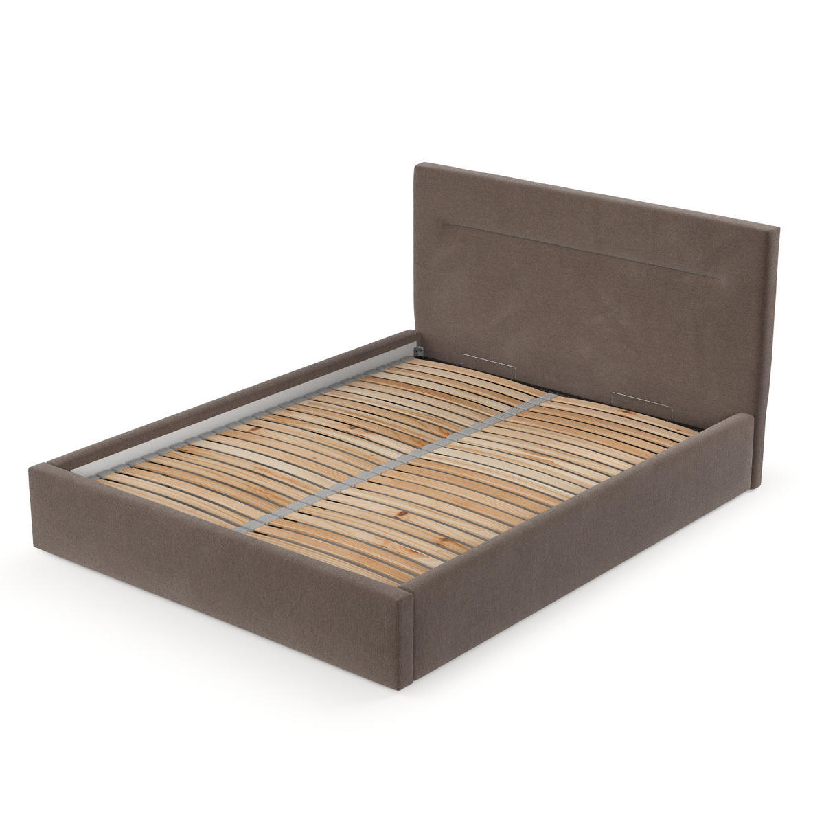 POLSTERBETT Liline 160/200 cm Braun im Asti Stoff - Schwarz/Naturfarben, Holz/Holzwerkstoff (160/200cm) - AltaBeds