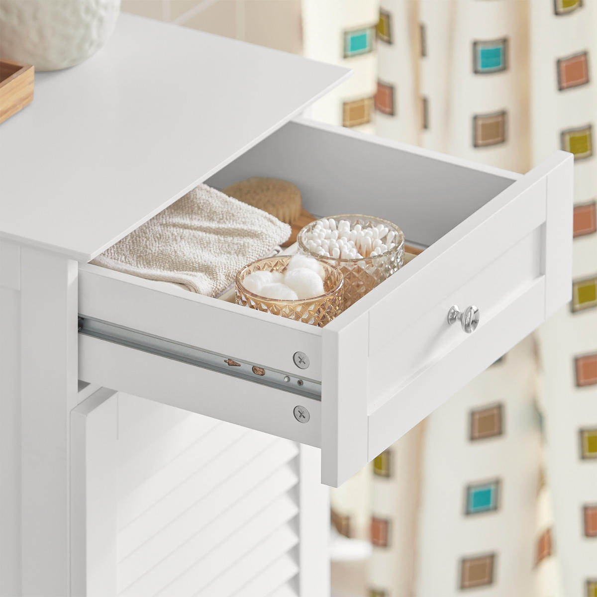 WÄSCHESCHRANK Weiß - Weiß, Holzwerkstoff (40/90/38cm) - SoBuy
