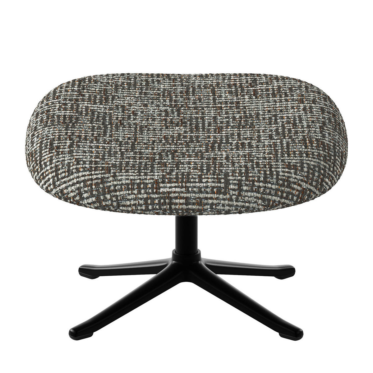 POLSTERHOCKER - Schwarz/Grau, Textil/Metall (53/37/46cm) - home24