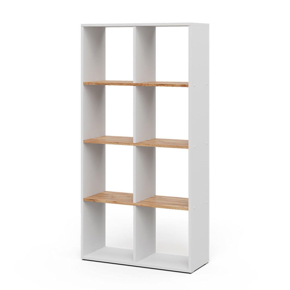 RAUMTEILER Scutum Weiß/Goldkraft Eiche 143 x 72 cm - Honigeiche/Weiß, Holzwerkstoff (143/72/29cm) - Vicco