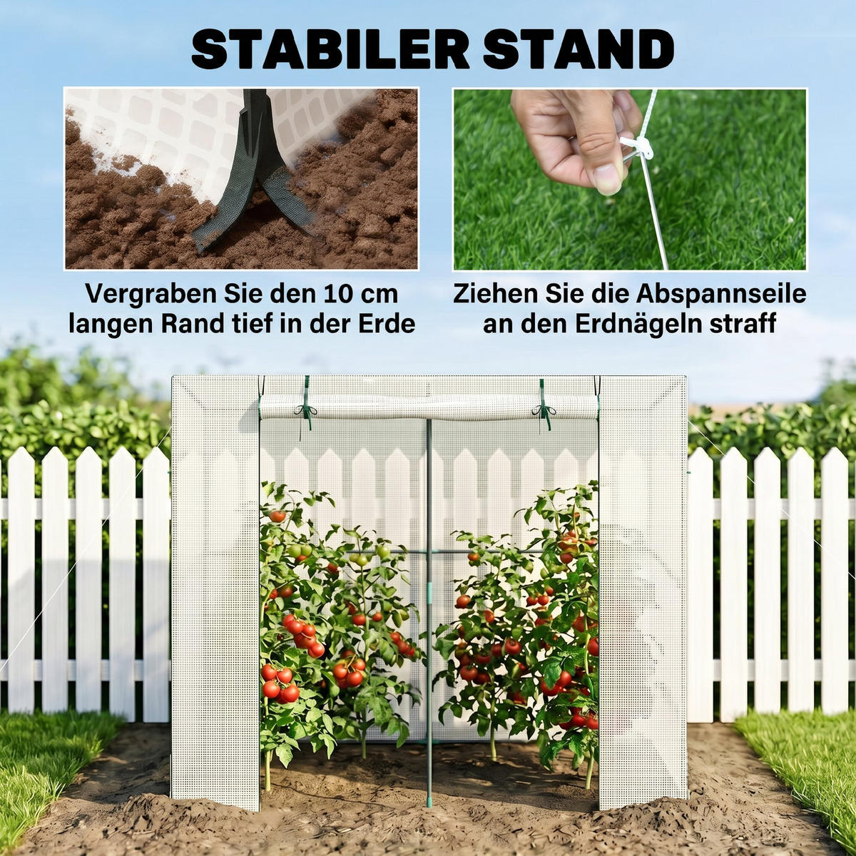 GEWÄCHSHAUS, 200L x 76B x 170H cm - Weiß, Metall (76/170/200cm) - Outsunny