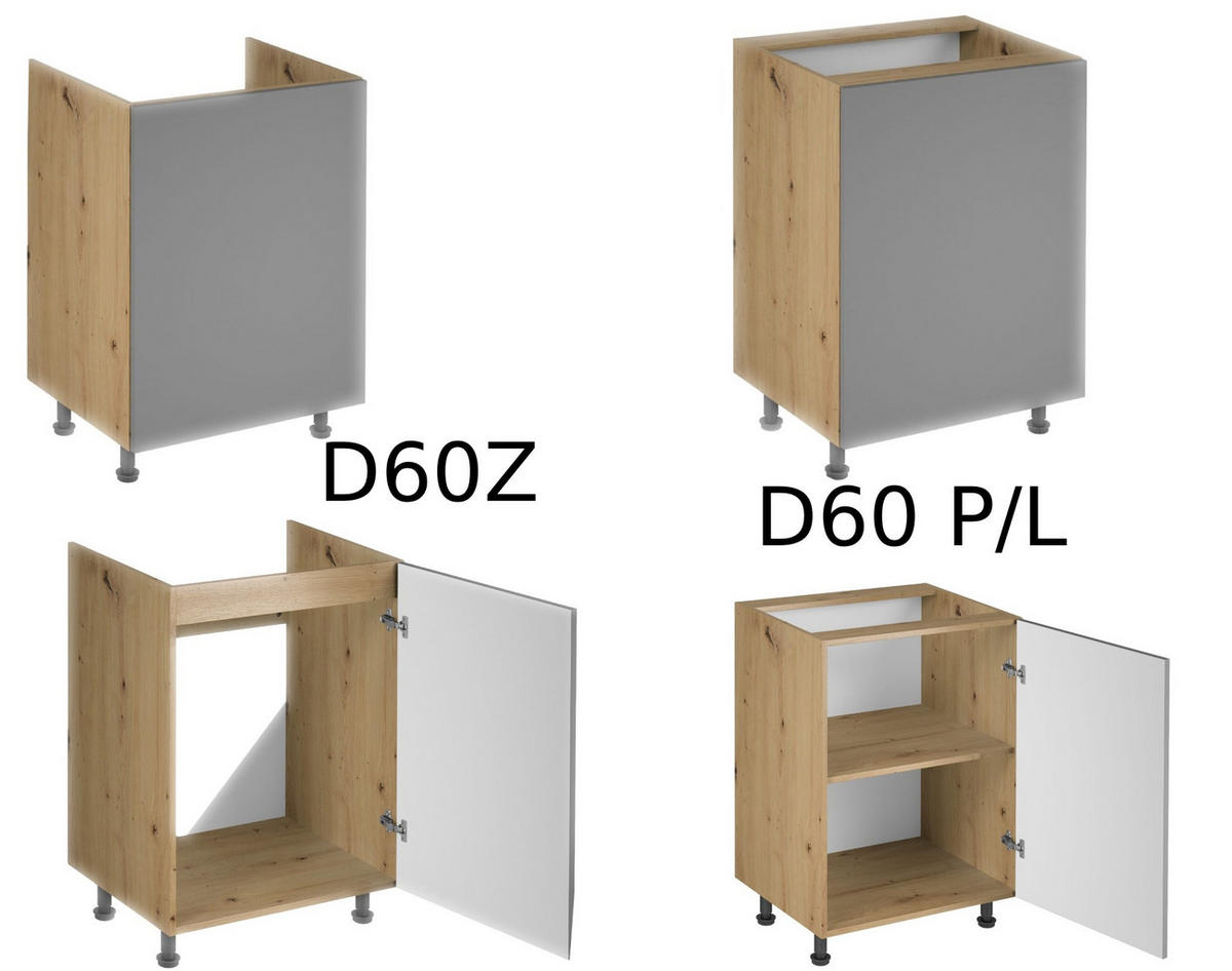 KÜCHENZEILE 400 cm - Langen K18-M400 - in Artisan Eiche/Beige - Beige, Holz (400/248/58cm)