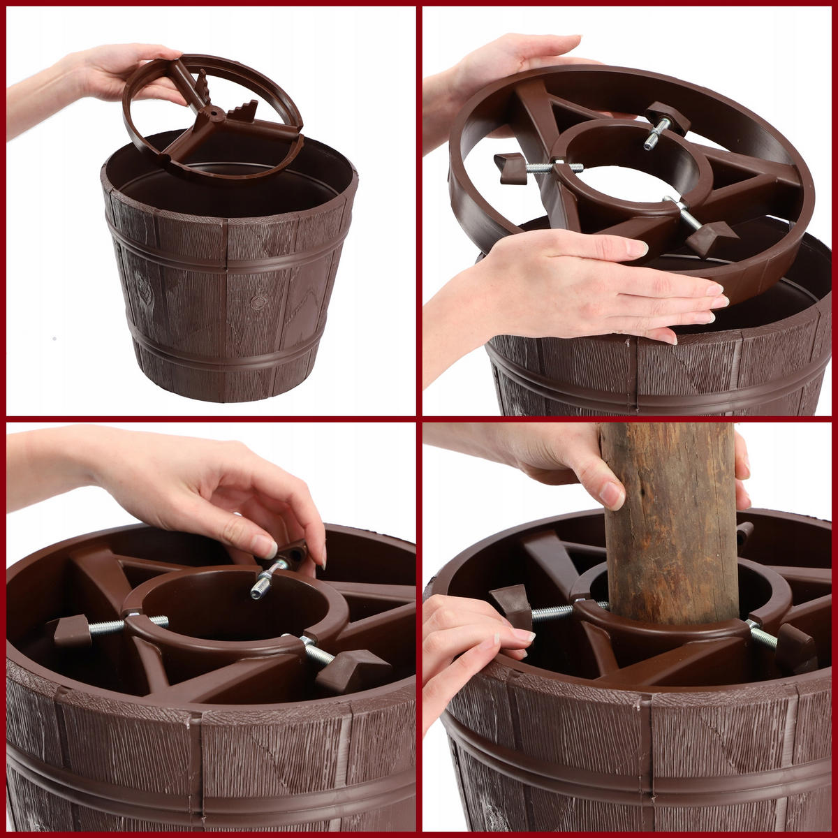 KADAX Weihnachtsbaumständer für einen echten Weihnachtsbaum, Topfbaum 2,4 m - Grün, Kunststoff (24.5cm) - KADAX