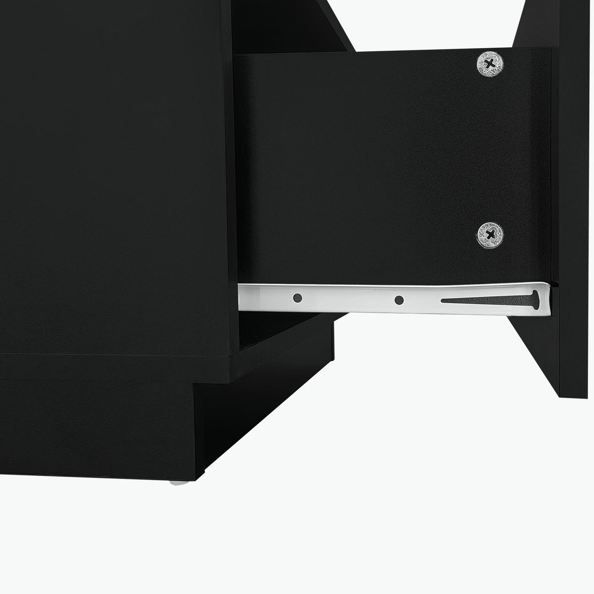 COUCHTISCH mit LED-Beleuchtung 100 x 50 cm Schwarz mit 2 Schubladen - Schwarz, Holzwerkstoff (100/50/35.5cm) - Meubliv