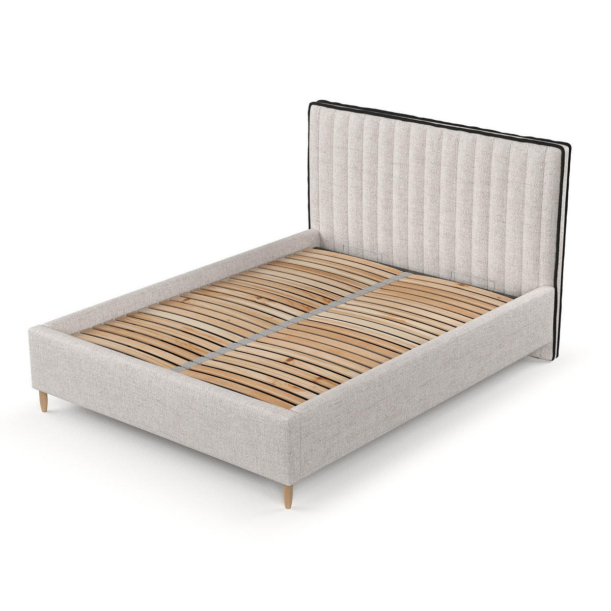 POLSTERBETT Aria 160/200 cm Hellbeige im Neve Stoff - Sandfarben/Naturfarben, Holz/Holzwerkstoff (160/200cm) - AltaBeds