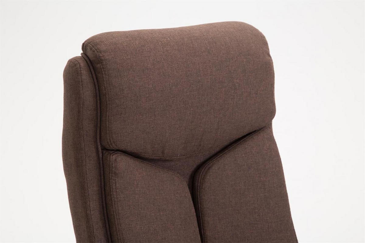 CHEFSESSEL Stoff Braun - Chromfarben/Braun, Textil/Metall (65/115/73cm) - CLP