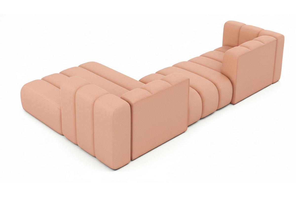 ECKSOFA L-Form Grand L 319 cm, Veloursstoff Salvador, Rosa, Links - Rosa, Holz (319/179cm) - Kaiser Möbel