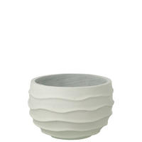 BLUMENTOPF WELLE + AUßENBEREICH SAND Weiß - Weiß, Stein (38/24.5cm) - J-Line