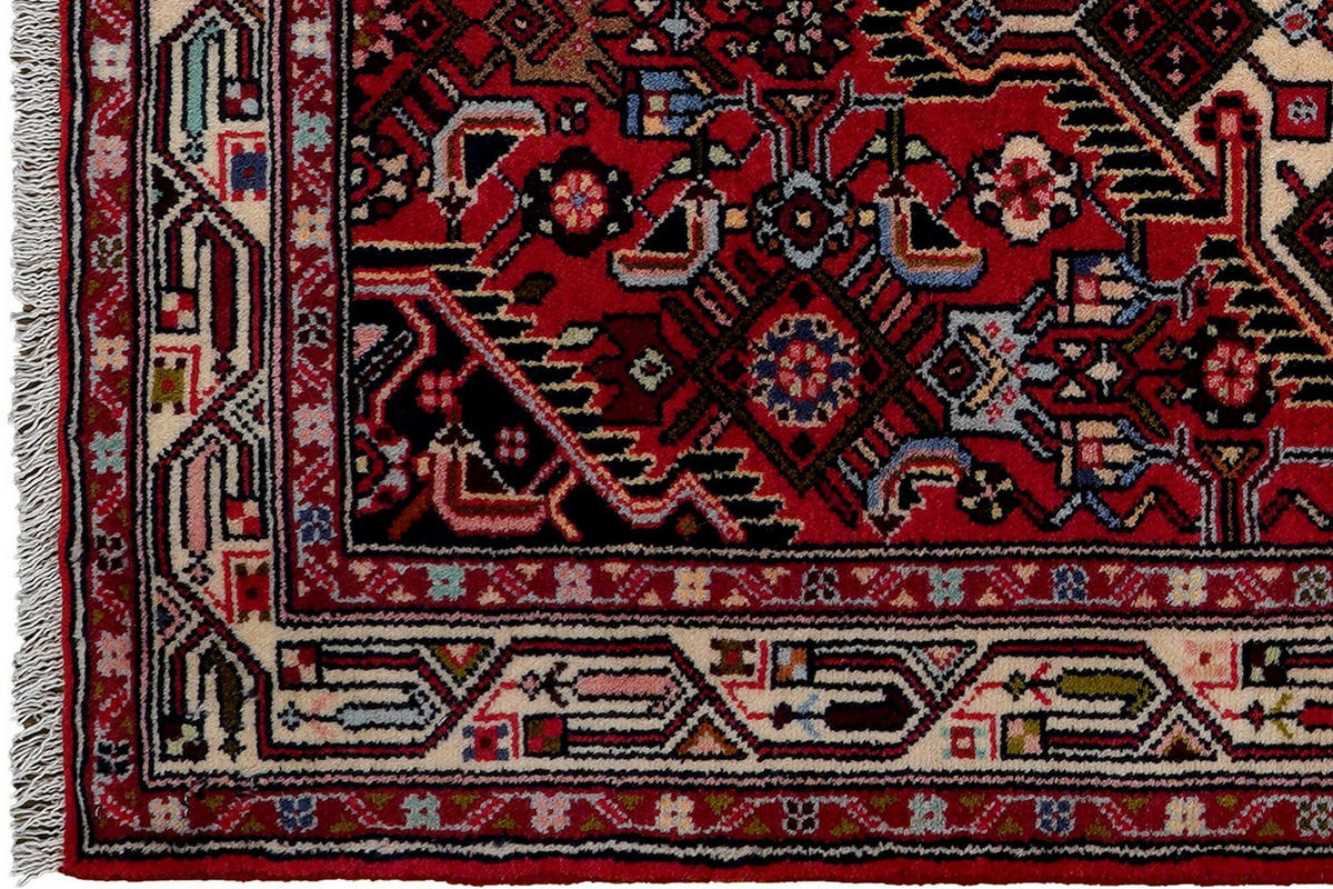 ORIENTTEPPICH handgeknüpft Assadabad Rot 130/81 cm Schurwolle - Rot, Textil (81/130cm) - Looma