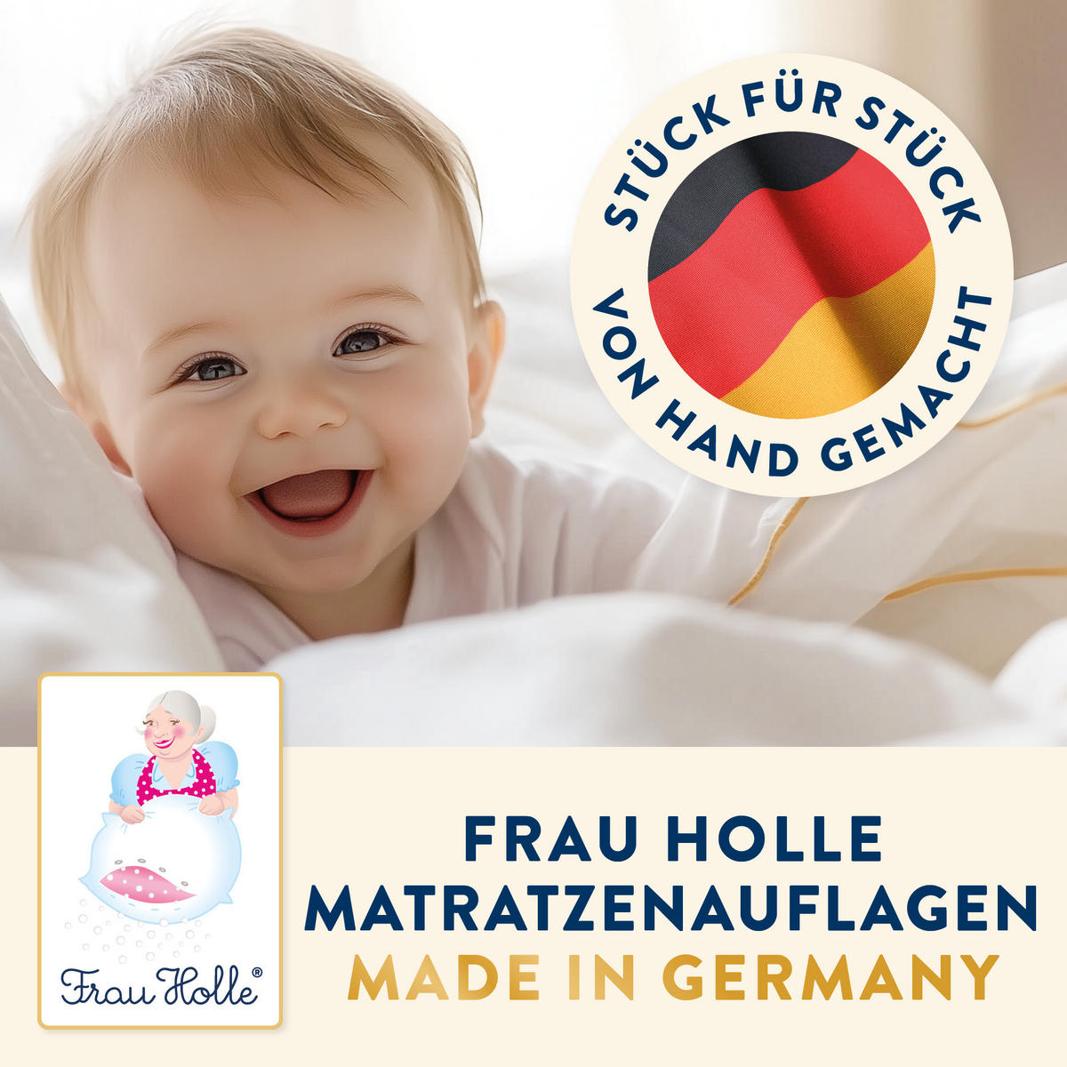 MATRATZENAUFLAGE BABYS Baumwolle leicht - Weiß, Naturmaterialien/Textil (60/120cm) - Frau Holle