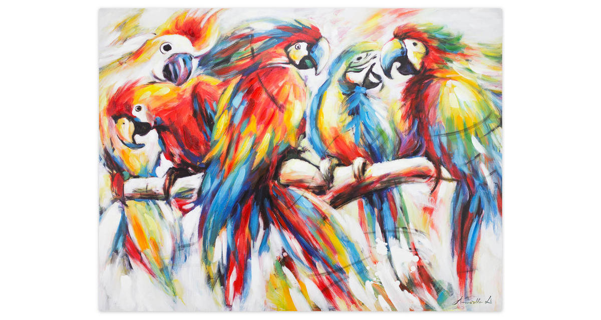 RUČNE MAĽOVANÝ AKRYLOVÝ OBRAZ 100/75 cm, viacfarebný, figurálny motív - viacfarebná, drevo/textil (100/75cm) - KUNSTLOFT