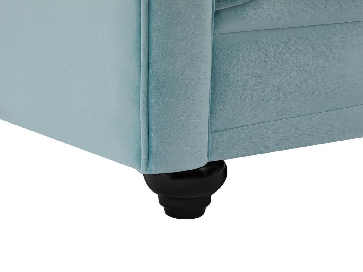 SOFA 2-Sitzer - Samt - Pastellblau - CHESTERFIELD - Hellblau, Textil (88/72/168cm) - Vente-Unique