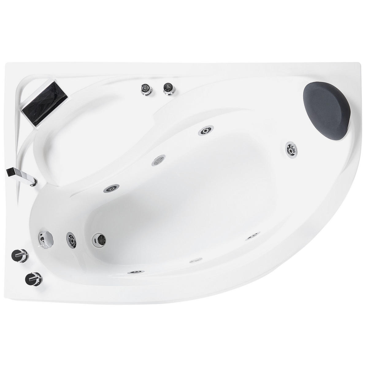 WHIRLPOOL-BADEWANNE mit LED 100x150x80 cm weiß Neiva - Weiß, Kunststoff (100/80/150cm) - Beliani