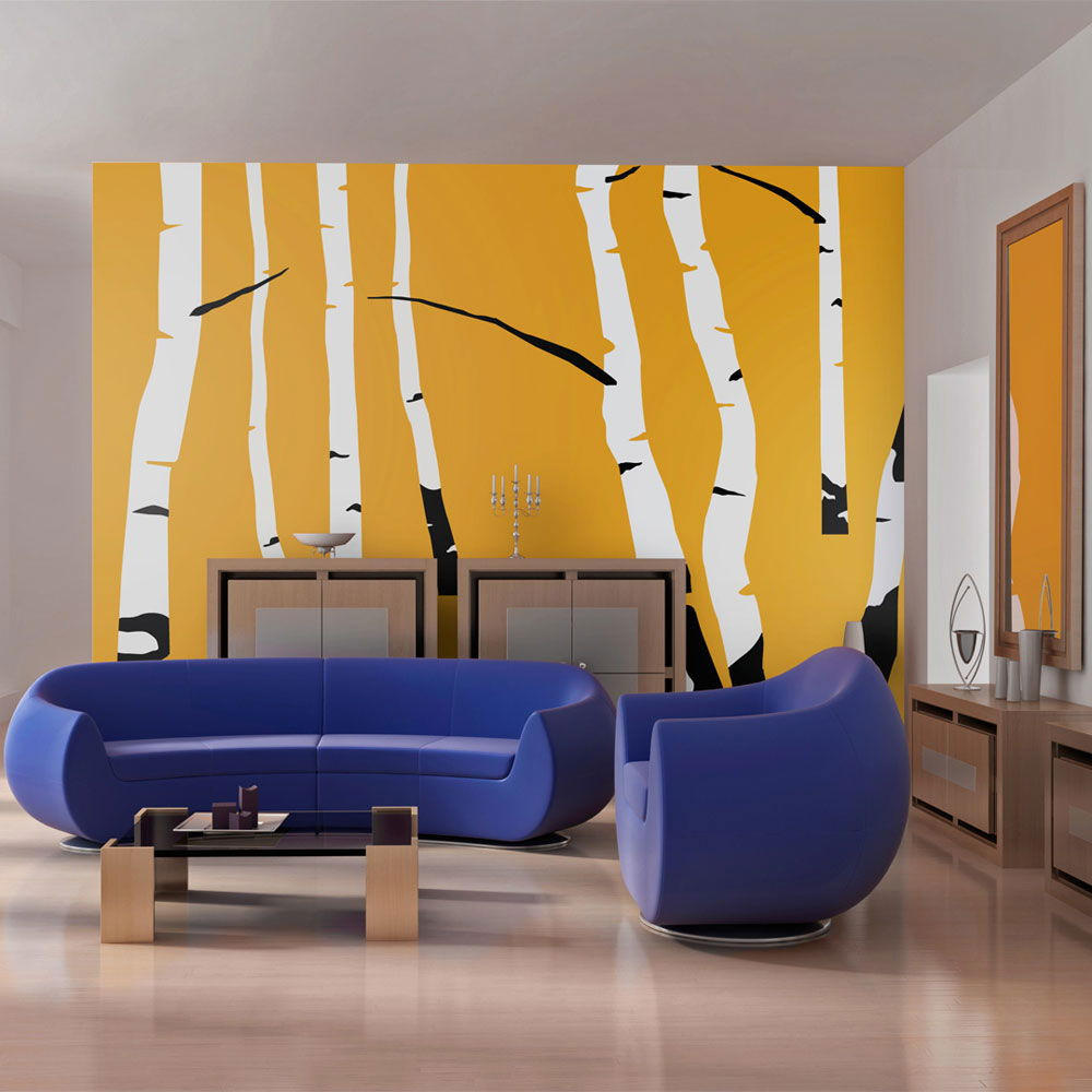 VLIESTAPETE Orange 350/270 cm - Weiß/Orange, Textil (350/1cm) - KUNSTLOFT