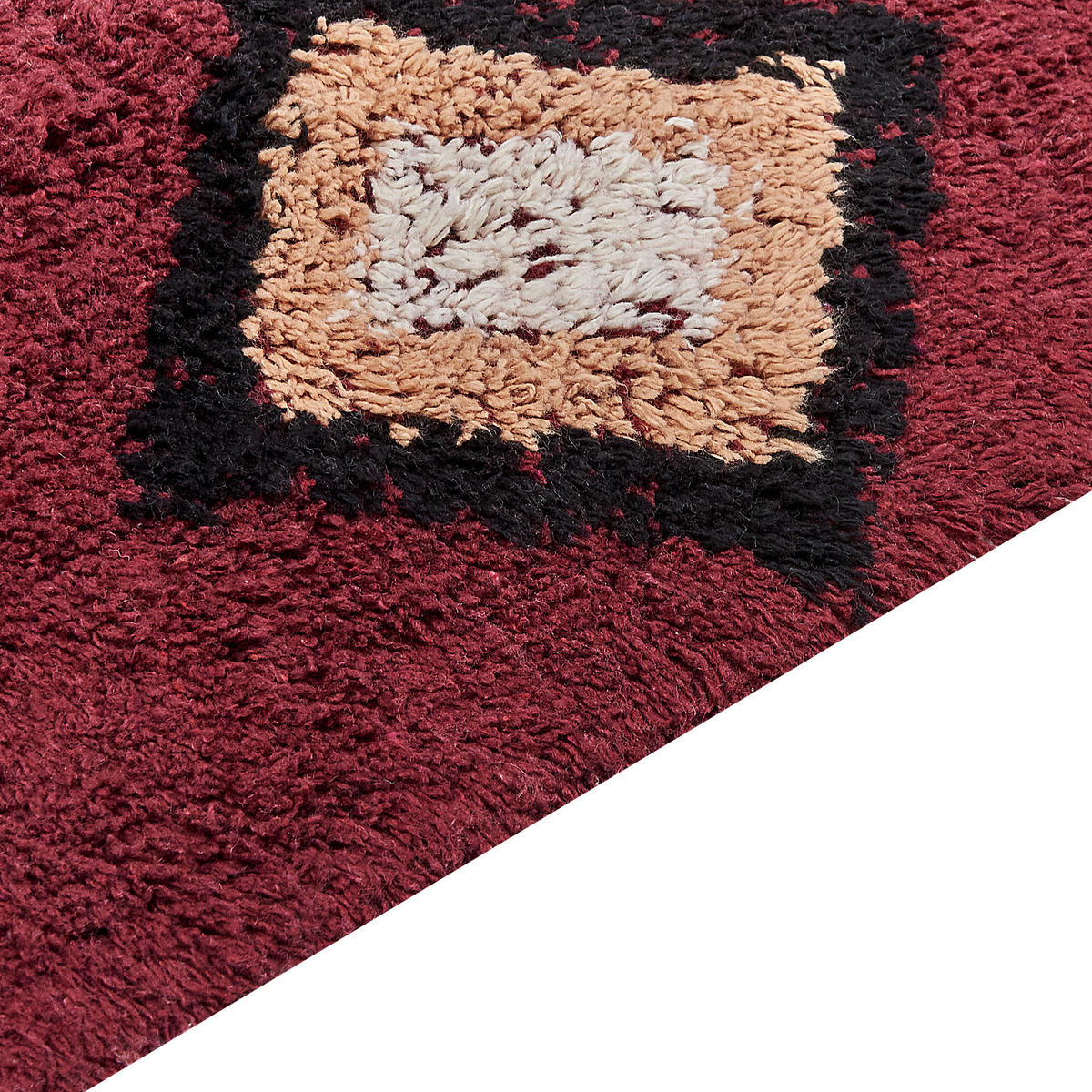 KURZFLOR-TEPPICH Siirt 200/140 cm - Rot, Textil (140/200cm) - Beliani