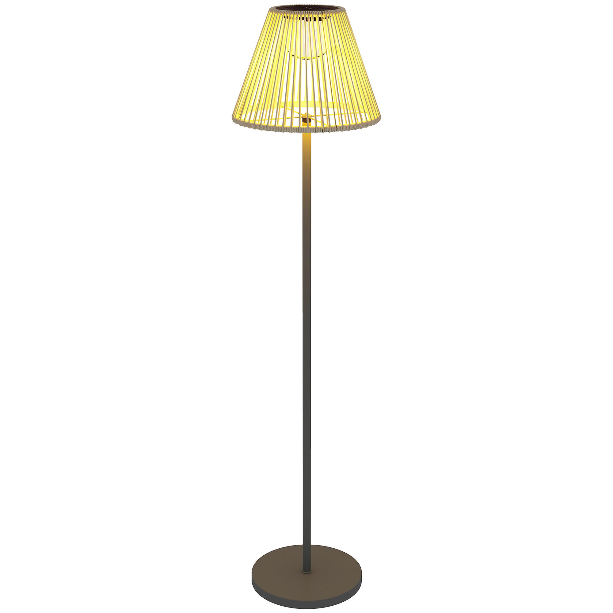 Outsunny STOJACÍ LAMPY z ratanu, solární lampy se světelným senzorem, 25 LED diod, IP44
