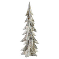 DEKOFIGUR Santa Lila Weiß 16,5x15,5x44 cm Kunststoff - Weiß, Kunststoff (15.5/44/16.5cm) - Mondex