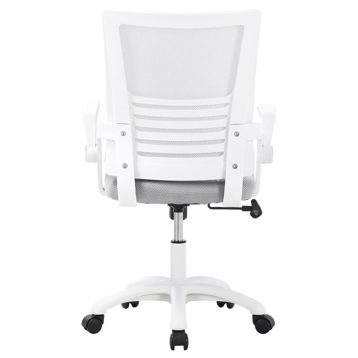 BÜROSTUHL Höhenverstellbar 360°-Drehbar Armlehnen Rollen Grau - Weiß/Grau, Kunststoff (60/101/45cm) - Livingandhome