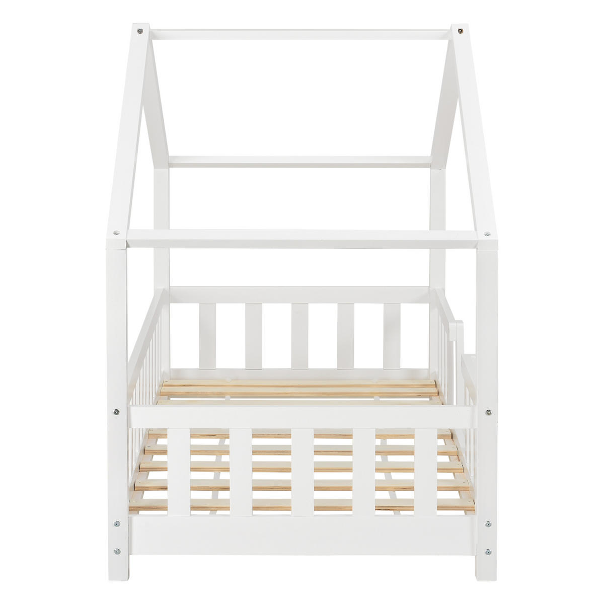 HAUSBETT Treviolo - Weiß, Holz (80/160cm) - [en.casa]