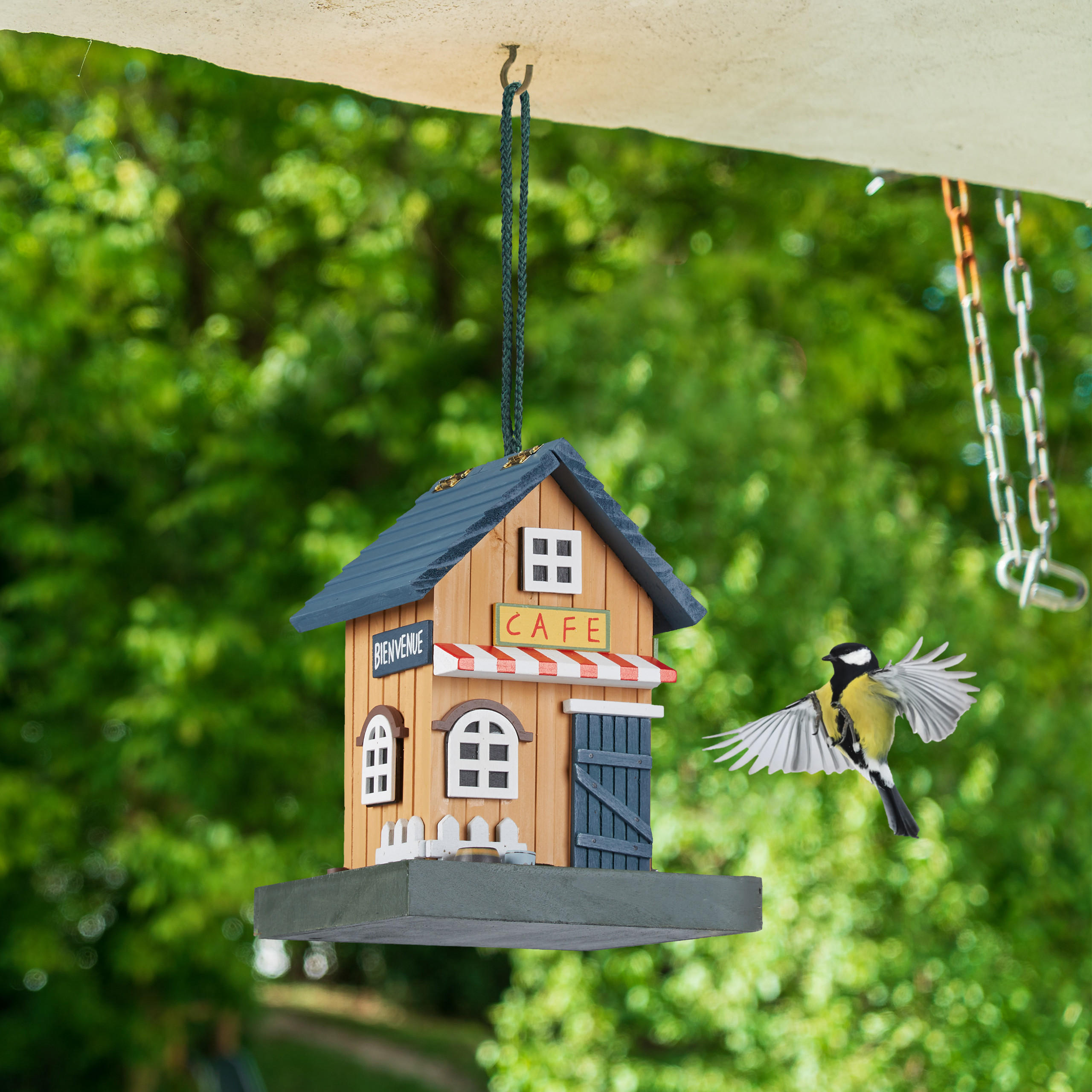 VOGELFUTTERHAUS - Multicolor, Holz (18/23.5/18cm) - Relaxdays