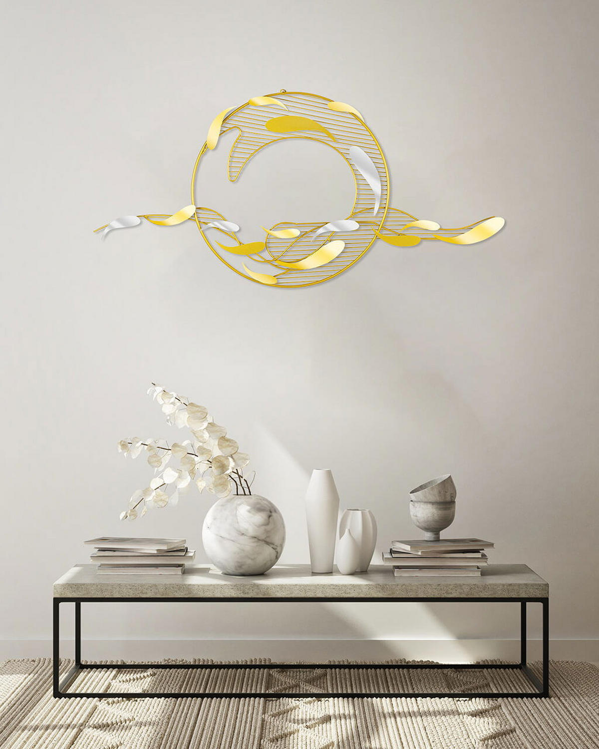 WANDDEKO Gold 121/53 cm - Goldfarben/Kupferfarben, Metall (3.2/53/6cm) - KUNSTLOFT