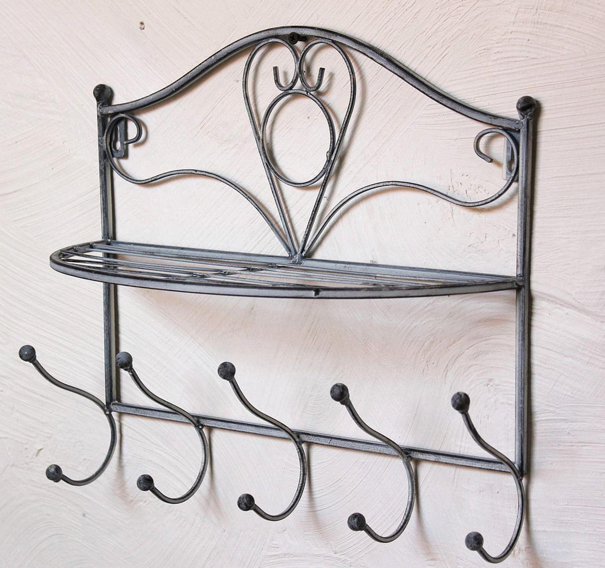 WANDGARDEROBE mit Ablage Metall Grau 38/16/34 cm - Grau, Metall (38/34/16cm) - DanDiBo