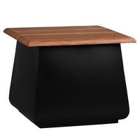 BEISTELLTISCH rechteckig Schwarz/Natur 50/40/50 cm - Schwarz, Metall (50/40/50cm) - WOMO-DESIGN