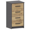 KOMMODE Bodo 4S Anthrazit-Wotan Eiche 40/35/75 cm - Anthrazit/Eiche Wotan, Holzwerkstoff (40/75/35cm) - Matkam Möbel