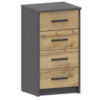 KOMMODE Bodo 4S Anthrazit-Wotan Eiche 40/35/75 cm - Anthrazit/Eiche Wotan, Holzwerkstoff (40/75/35cm) - Matkam Möbel