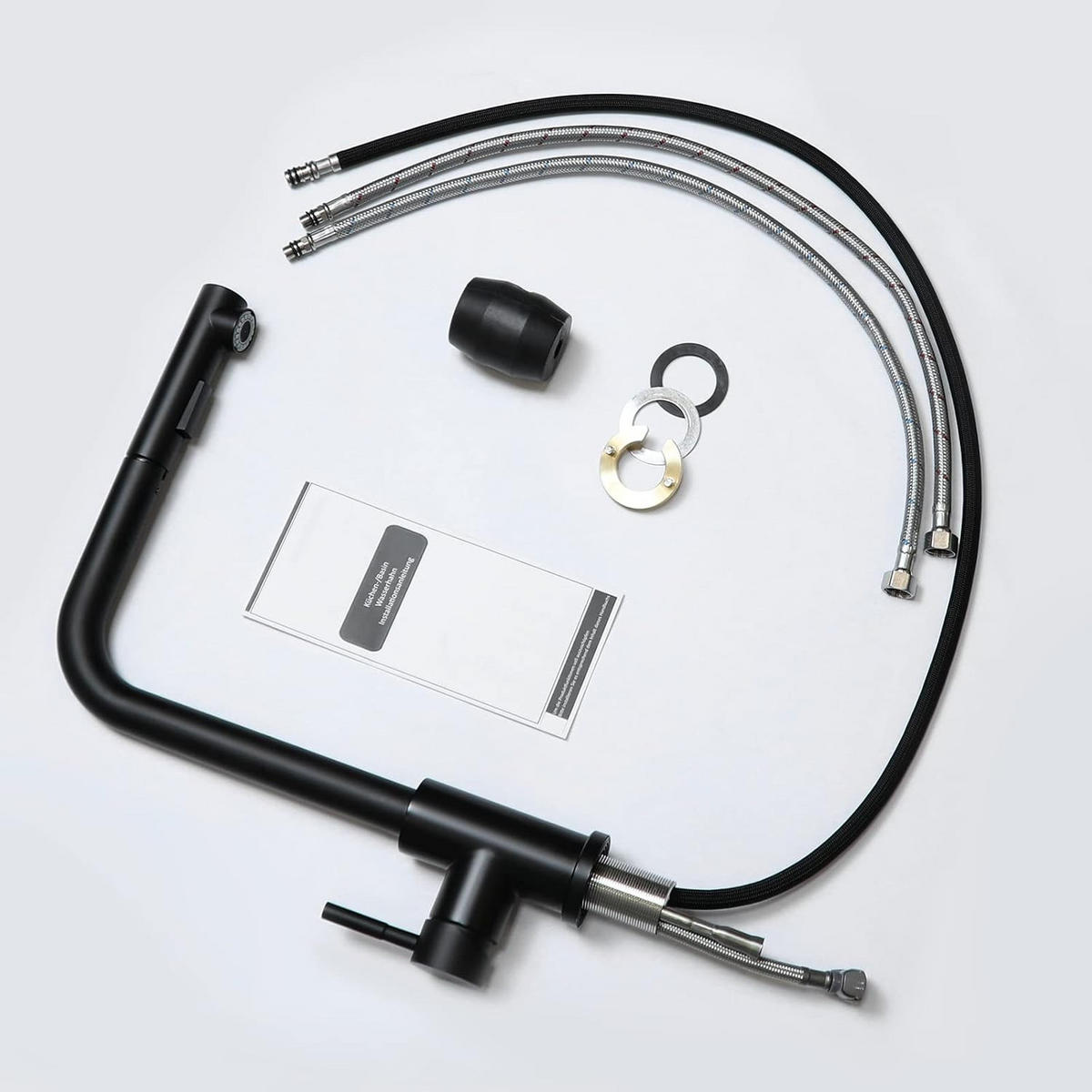 KÜCHENARMATUR Aquinh 5/36/25 cm - Schwarz, Metall (5/36/25cm) - ZMH