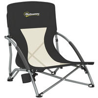 GARTENKLAPPSESSEL DE-15659 mit Getränkehalter & Tragetasche Schwarz - Schwarz, Metall (55/62/58cm) - ComfortXL