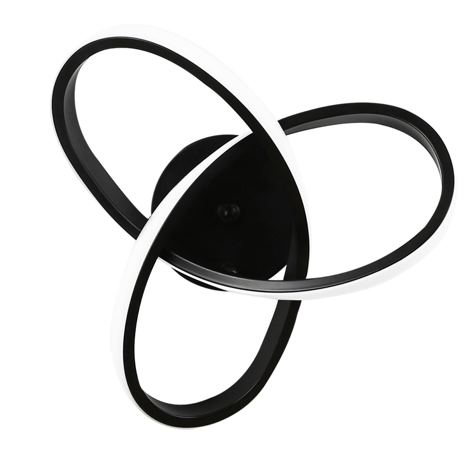 LED-DECKENLEUCHTE Möbius 40/40/14 cm - Schwarz, Kunststoff (40/40/14cm) - Nettlife