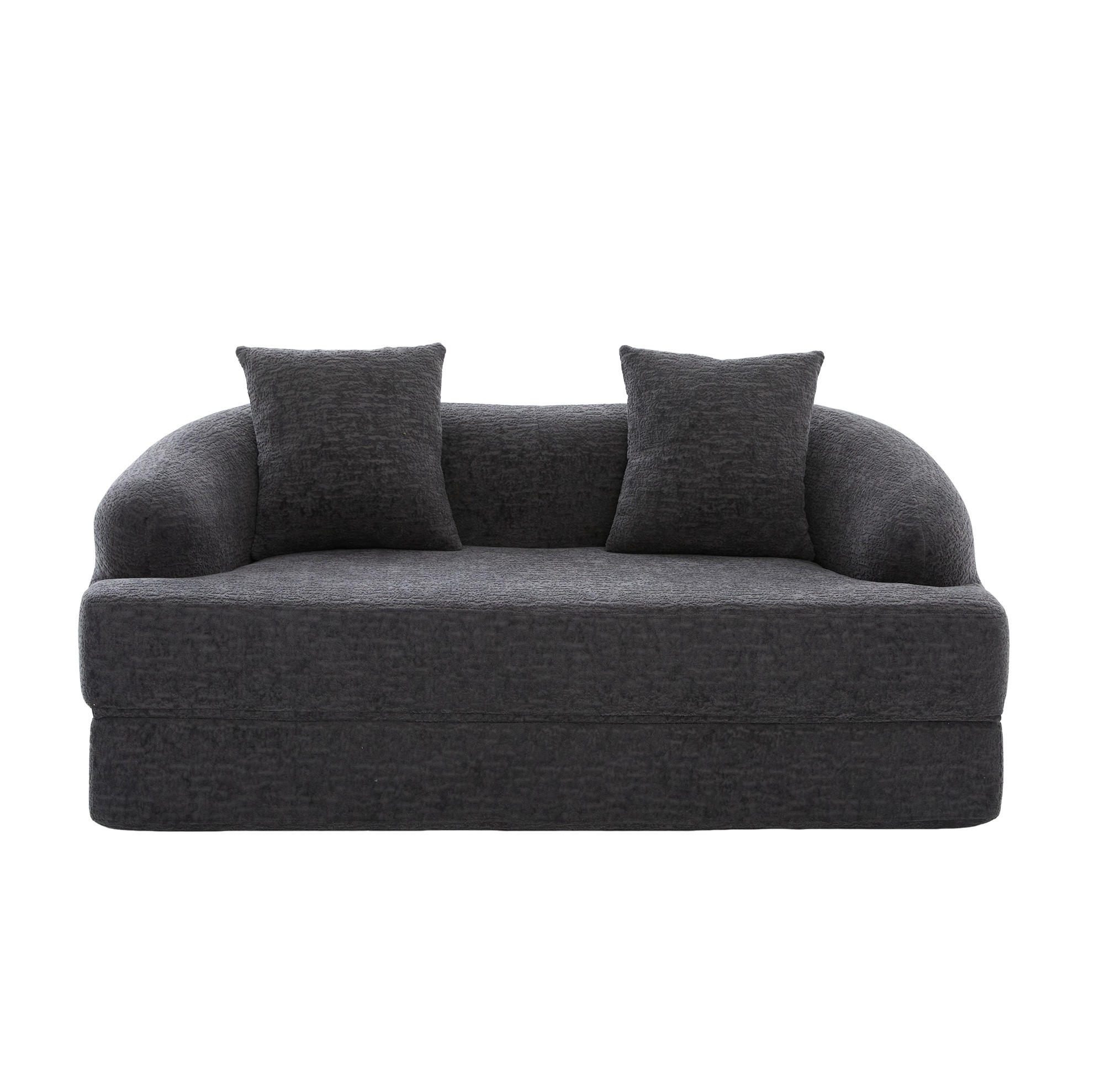 SCHLAFSOFA 157/84/65 cm aus Chenille mit Klappfunktion Dunkelgrau - Dunkelgrau, Textil (84/65/157cm) - Modenvie