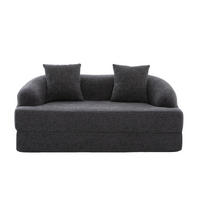 SCHLAFSOFA 157/84/65 cm aus Chenille mit Klappfunktion Dunkelgrau - Dunkelgrau, Textil (84/65/157cm) - Modenvie