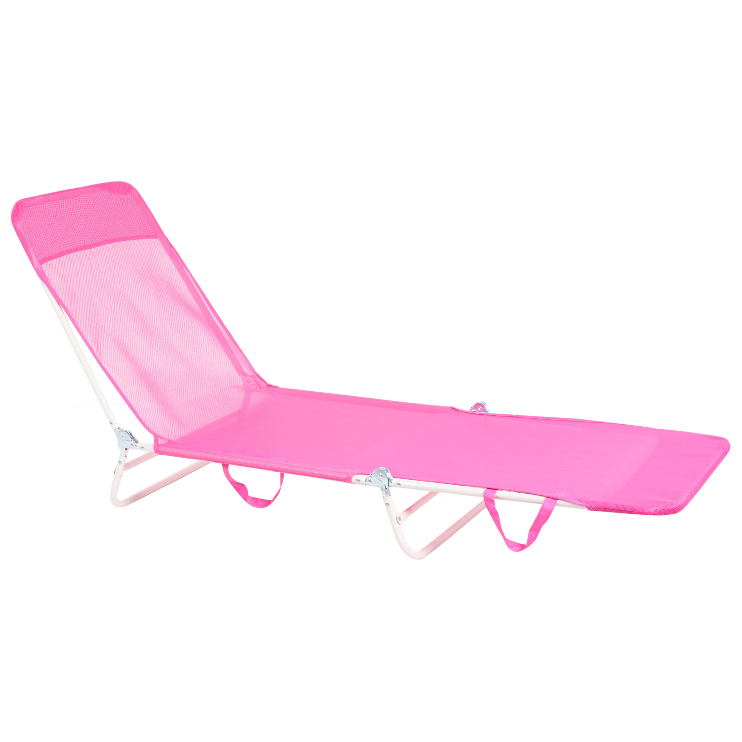 SONNENLIEGE Rosa Kastoria - Pink/Weiß, Textil (52/20/185cm) - Beliani