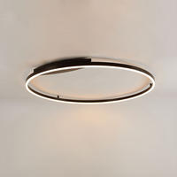 LED-WAND-/DECKENLAMPE Ring Schwarz Ø 100cm - Schwarz, Metall (100/100/5.5cm) - s.luce