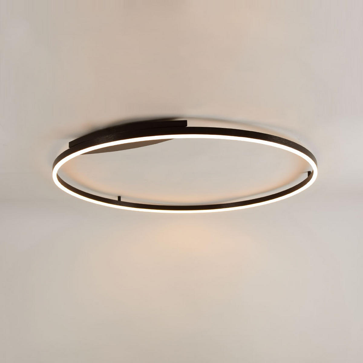 LED-WAND-/DECKENLAMPE Ring Schwarz Ø 100cm - Schwarz, Metall (100/100/5.5cm) - s.luce