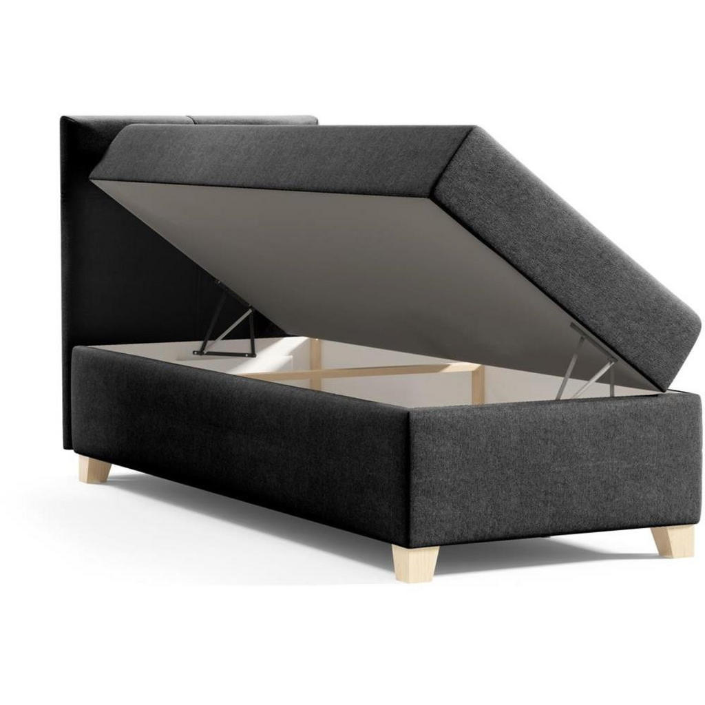 Thumbnail - Beautysofa Polsterbett, Schwarz, Textil, 90x200 cm, Schlafzimmer, Betten, Polsterbetten