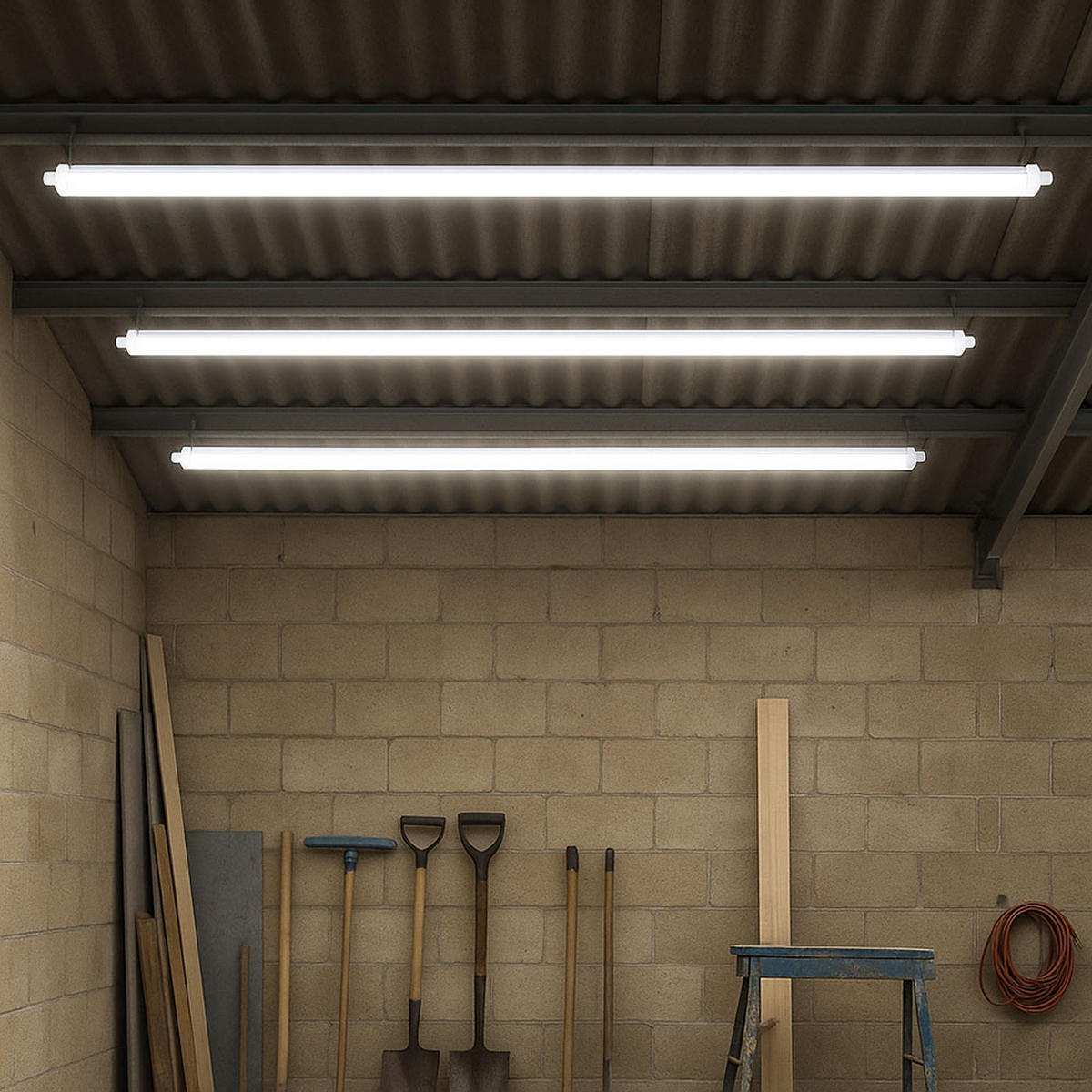 LED DECKENLEUCHTE Weiß Kunststoff - Weiß, Kunststoff (150/6.5/5.8cm)