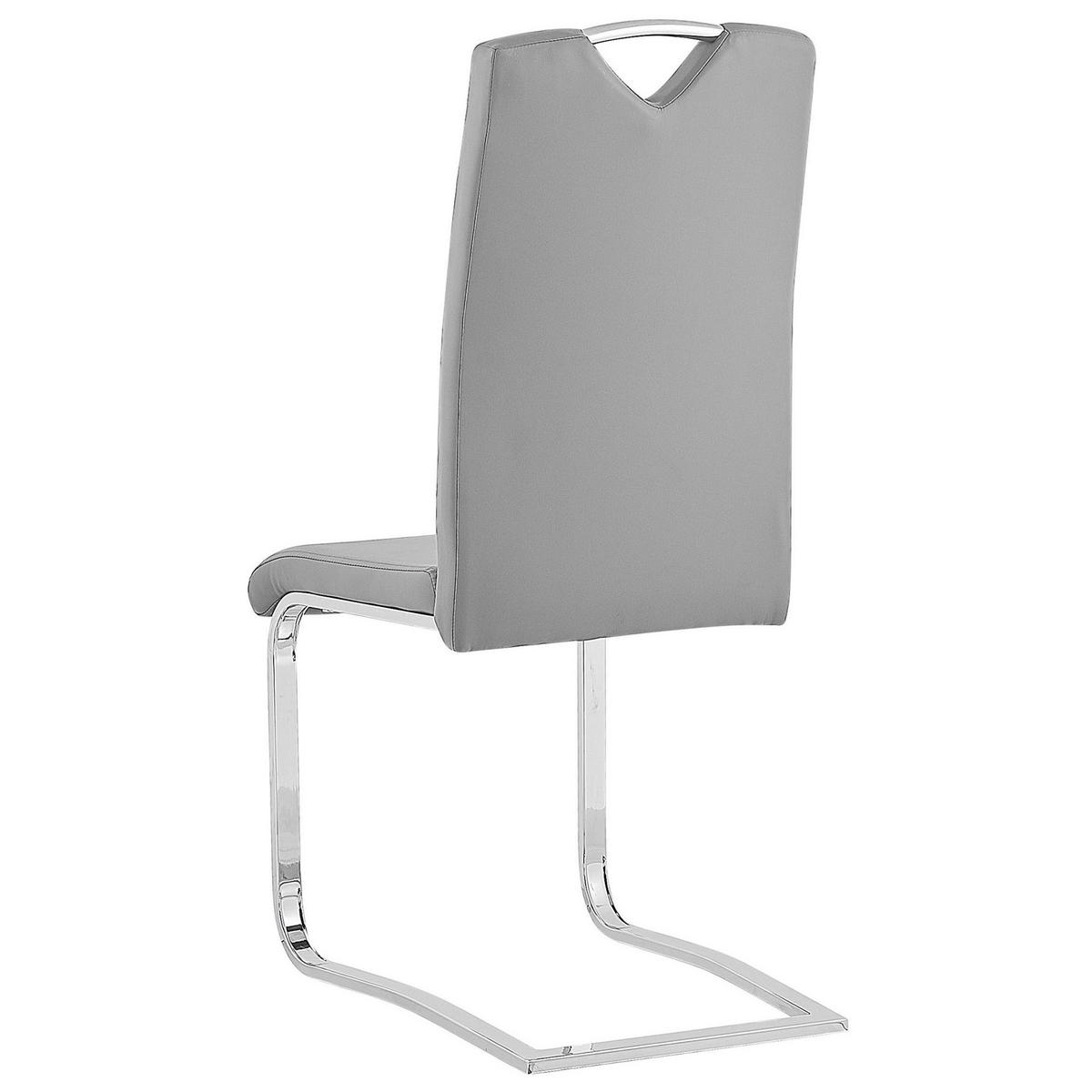 STUHL 2er-Set Kunstleder Grau Picknes - Grau, Textil/Metall (43/105/55cm) - Beliani