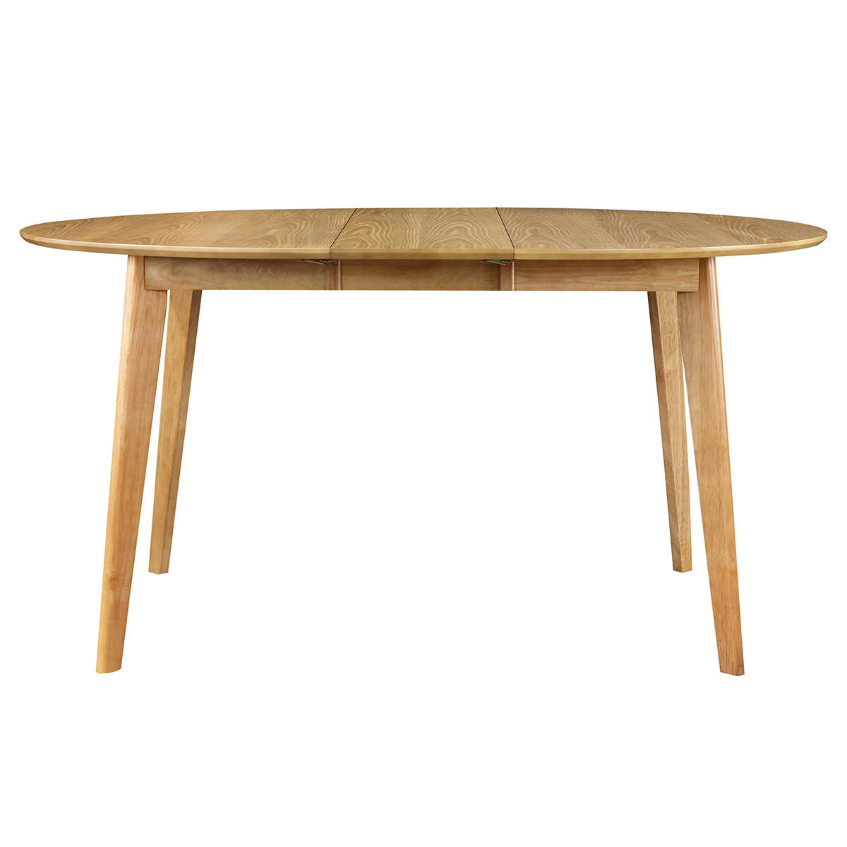 ESSTISCH Design Rund Ausziehbar Eiche L120-150 LEENA - Eiche Bianco, Holz (150/120/75cm) - Miliboo