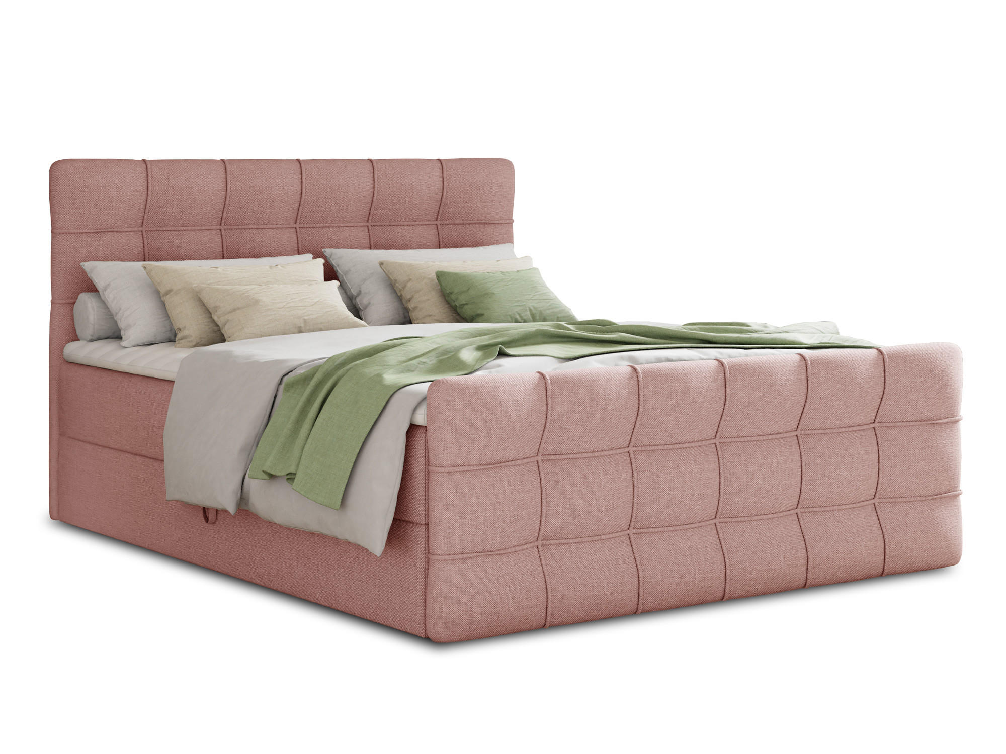 BOXBETT Best Lux - 140x200 - pink (Inari 52, Webstoff) - Pink/Schwarz, Holz/Holzwerkstoff (140/200cm) - Sofnet