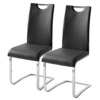 FREISCHWINGER - Kunstleder / Metall - Schwarz, Kunststoff (43/101/45cm) - home24