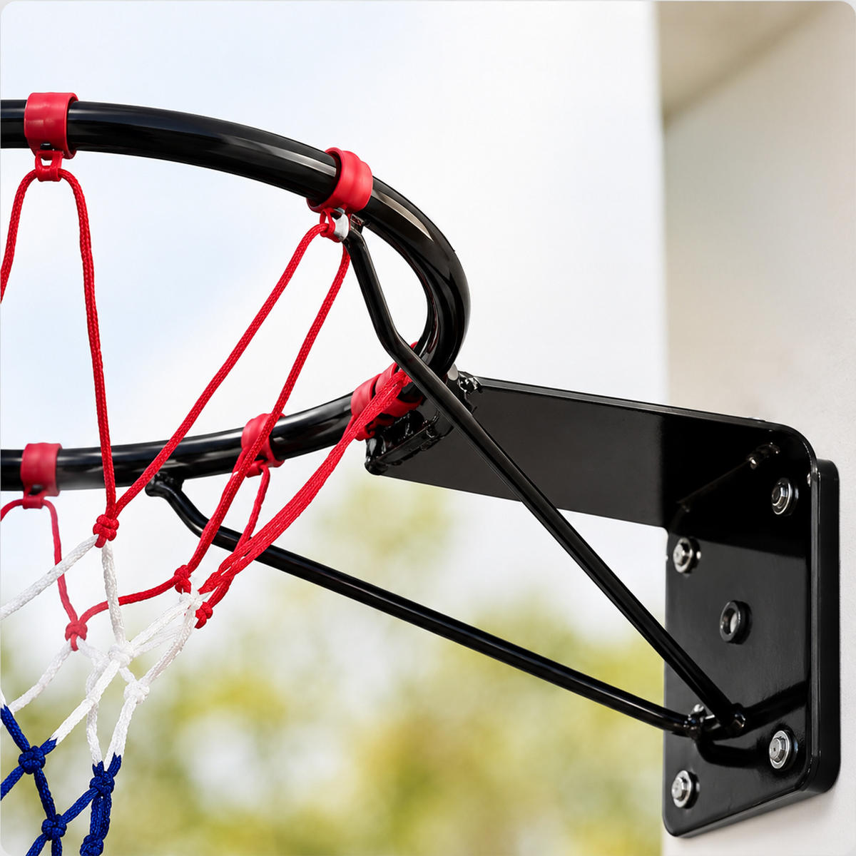 BASKETBALLKORB Schwarz Wandmontage 45 cm - Multicolor, Textil/Metall (45cm) - Relaxdays